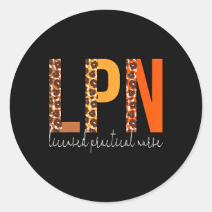 Adesivo Redondo Enfermeira Prática Licenciada Lpn Folga Autumn L