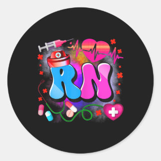Adesivo Redondo Enfermeira Registrada Rn - Tie Dye Nurse Fund
