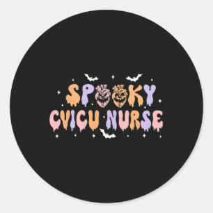 Adesivo Redondo Enfermeira Spooku Enfermeira Halloween Bomba Cardí