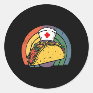 Adesivo Redondo Enfermeira Taco Stethoscope Cinco De Mayo Enfermei