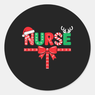 Adesivo Redondo Enfermeira Xmas Rn Lpn Natal Mulheres