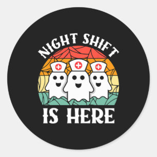 Adesivo Redondo Enfermeiras Homens Mulheres Turnos Noturnos Tripul