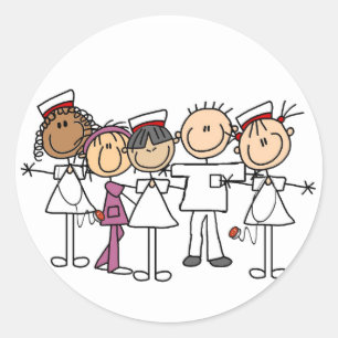 Adesivo Redondo Enfermeiras Semanas de T-shirts e presentes