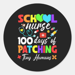 Adesivo Redondo Enfermeiro 100 Dias De Patching De Humanos Pequeno