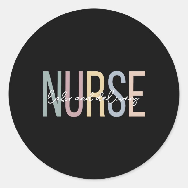 Adesivo Redondo Enfermeiro Boho Labor E Enfermeiro De Entrega (Frente)