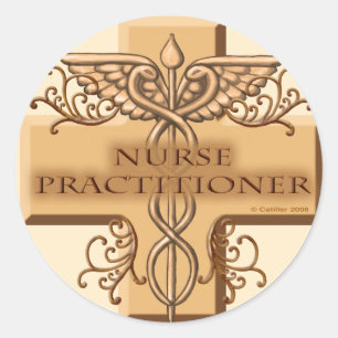 Adesivo Redondo Enfermeiro Caduceus - Nome personalizado Sticker