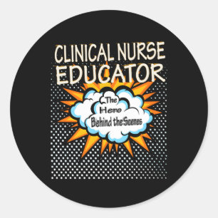 Adesivo Redondo Enfermeiro Clínico Educador Herói Emprego