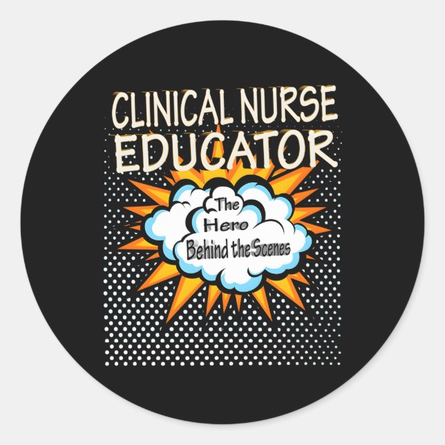 Adesivo Redondo Enfermeiro Clínico Educador Herói Emprego (Frente)