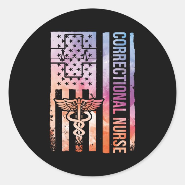 Adesivo Redondo Enfermeiro Correto Enfermeiro Prisional Enfermeiro (Frente)