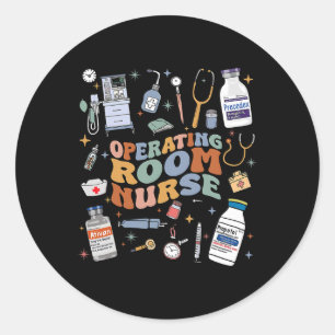 Adesivo Redondo Enfermeiro Da Sala De Operações Ou Enfermeiro Da R