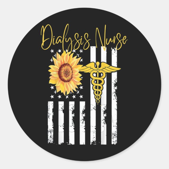Adesivo Redondo Enfermeiro de diálise Nefrologia Doença Renal Enfe (Frente)