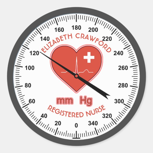 Adesivo Redondo Enfermeiro De Monitorização Da Pressão Arterial Mé (Frente)
