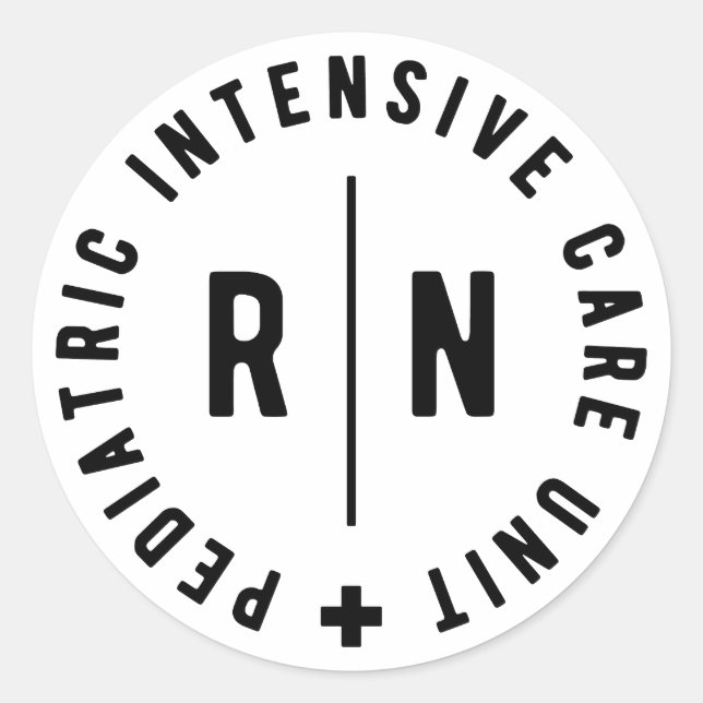 Adesivo Redondo Enfermeiro de Unidade de Cuidados Intensivos em Pe (Frente)