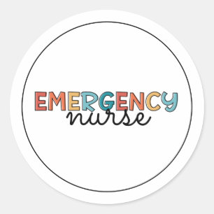 Adesivo Redondo Enfermeiro ER da sala de emergência