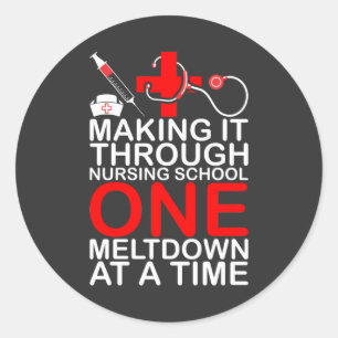 Adesivo Redondo Enfermeiro  Fazer Através Da Escola De Enfermagem