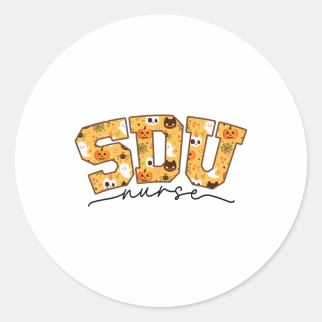 Adesivo Redondo Enfermeiro Halloween Sdu Rn Cai Zangada (Frente)