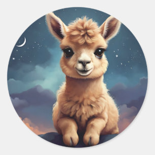 Adesivo Redondo Enfermeiro Llama, Bebê-Lama