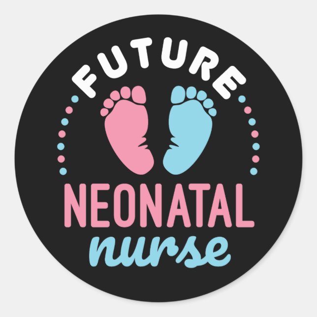 Adesivo Redondo Enfermeiro Neonatal Futuro Enfermeiro NICU (Frente)