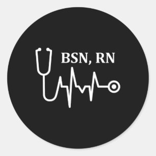 Adesivo Redondo Enfermeiro Registrado Bsn Rn Estetoscópio Médico