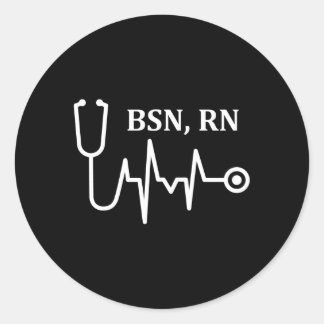Adesivo Redondo Enfermeiro Registrado Bsn Rn Estetoscópio Médico