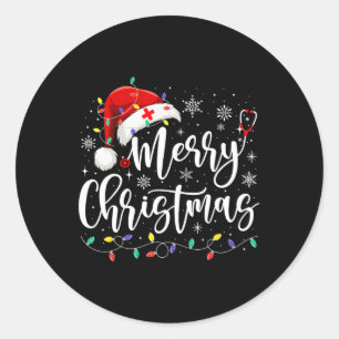 Adesivo Redondo Enfermeiro Rn Lpn Stethoscope Luzes De Natal
