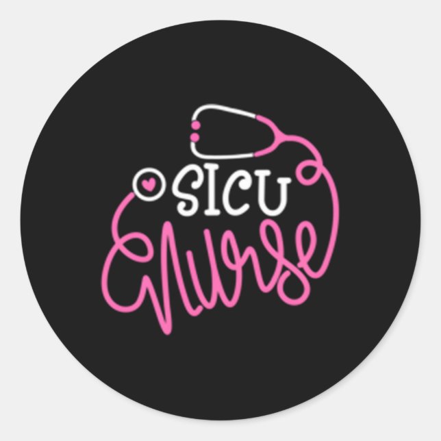 Adesivo Redondo Enfermeiro Sicu Enfermeiro Cirúrgico Intensivo Enf (Frente)