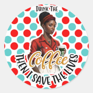 Adesivo Redondo Enfermeiro Tema