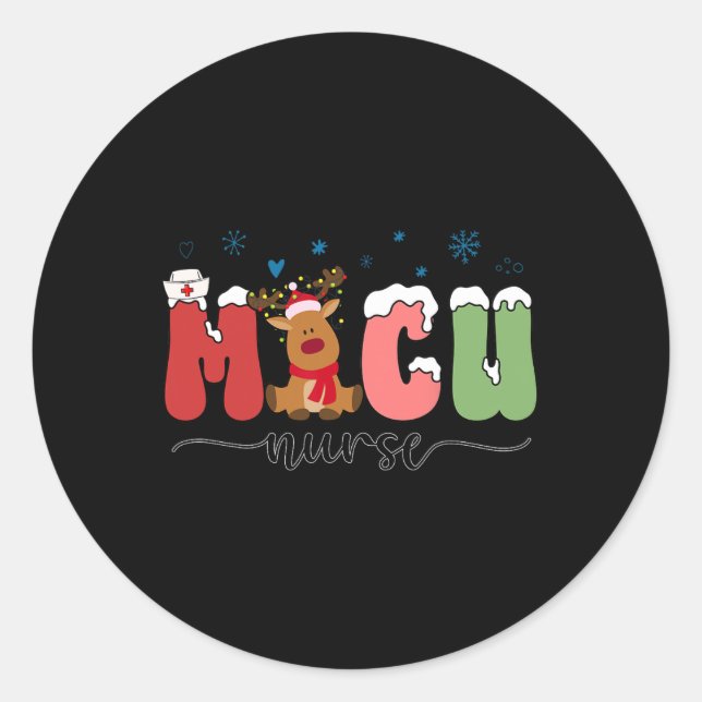 Adesivo Redondo Enfermeiros Homens Mulheres de Natal Cuidados Médi (Frente)
