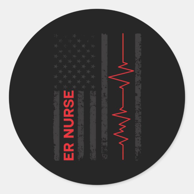 Adesivo Redondo Enfermeiros Norte-Americanos Sinalizam Emergência  (Frente)