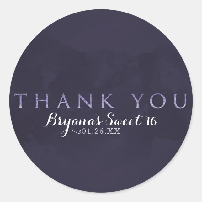 Adesivo Redondo Enfumaçado Plum Cinza Chic Glam Modern OBRIGADO (Frente)