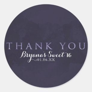 Adesivo Redondo Enfumaçado Plum Cinza Chic Glam Modern OBRIGADO