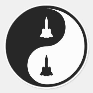 Adesivo Redondo Engenharia aeroespacial de Yin Yang