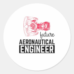Adesivo Redondo Engenheiro Aeronáutico Futuro