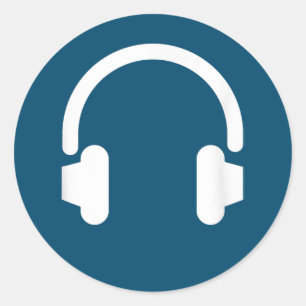 Adesivo Redondo Engenheiro De Áudio Audiófilo Dj Música Fone De