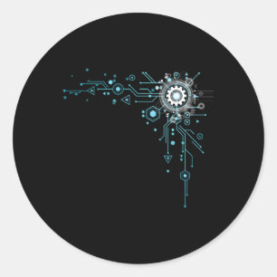 Adesivo Redondo Engenheiro de circuito do computador Nerd do compu