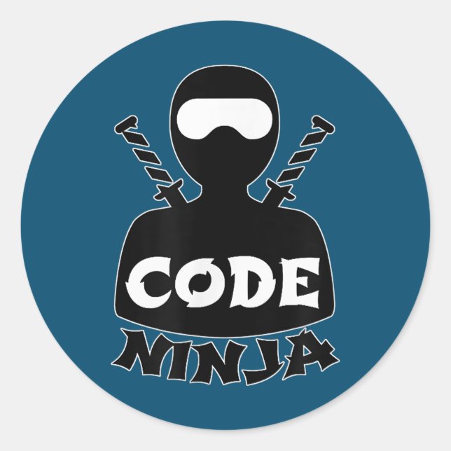 Adesivo Redondo Engenheiro de Codificação de Computadores Ninja -  (Frente)