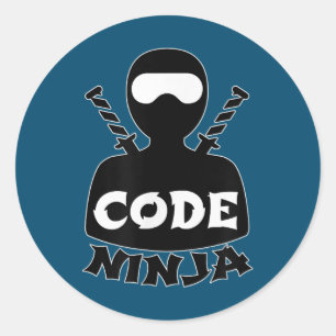 Adesivo Redondo Engenheiro de Codificação de Computadores Ninja