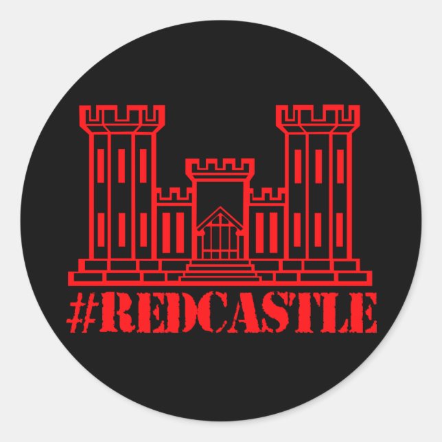 Adesivo Redondo engenheiro de Combate #Redcastle (Castelo Grande) (Frente)