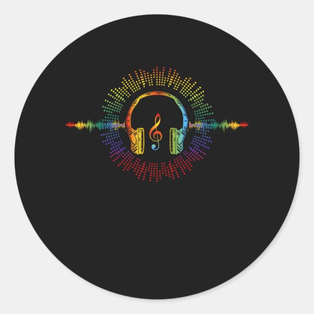 Adesivo Redondo Engenheiro de som Áudio Wave Áudio Engenheiro Músi (Frente)
