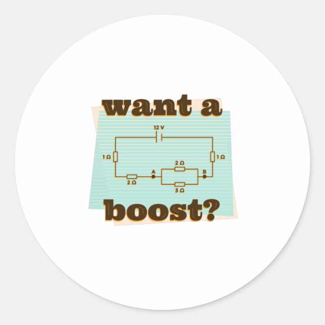 Adesivo Redondo Engenheiro do circuito elétrico (Frente)