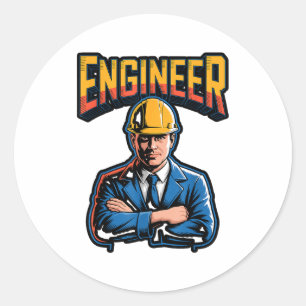 Adesivo Redondo Engenheiro Em Letras Gregas Stem Humor Nerd