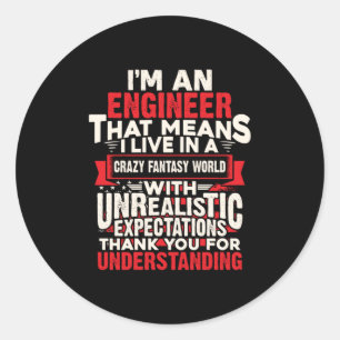 Adesivo Redondo Engenheiro Eu Sou Um Engenheiro