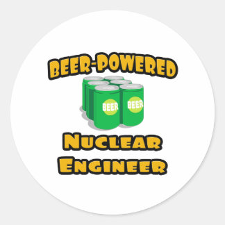 Adesivo Redondo Engenheiro nuclear à base de cerveja