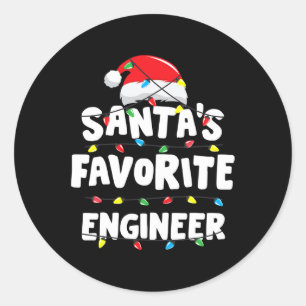 Adesivo Redondo Engenheiro Papai noel De Natal Favorito Engraçado