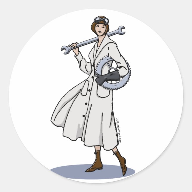 Adesivo Redondo Engenheiro Steampunk (Frente)