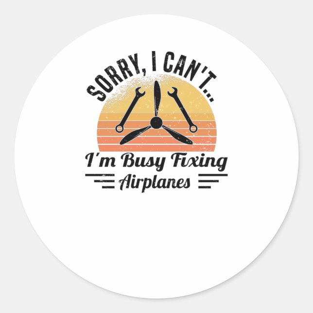 Adesivo Redondo Engenheiro técnico de aeronaves mecânicas (Frente)