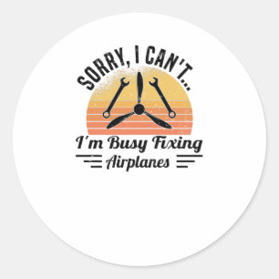 Adesivo Redondo Engenheiro técnico de aeronaves mecânicas