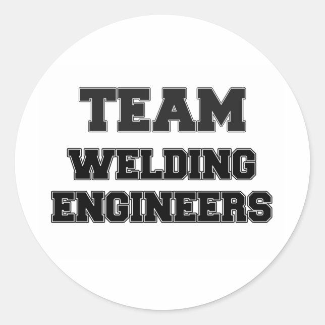 Adesivo Redondo Engenheiros de soldadura de equipe (Frente)