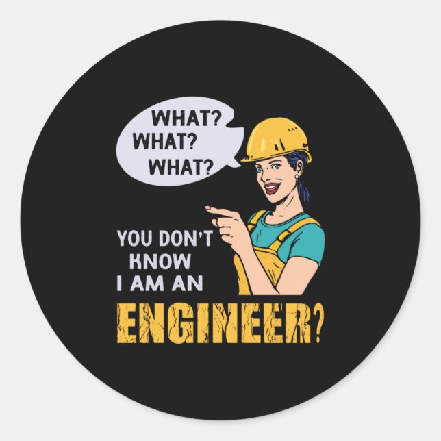 Adesivo Redondo Engineer I Am An Engineer (Frente)
