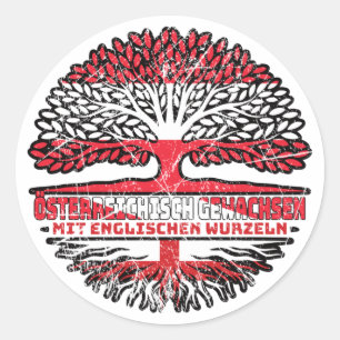 Adesivo Redondo England Englisch Österreichisch Österreich Baum